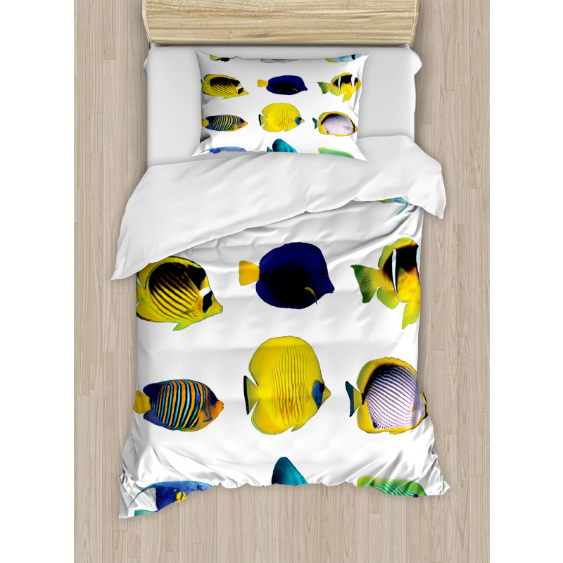 Collage of Sea Animals Duvet Cover Set