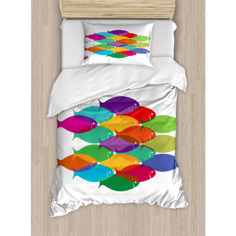 Colorful Shoal Artwork Duvet Cover Set