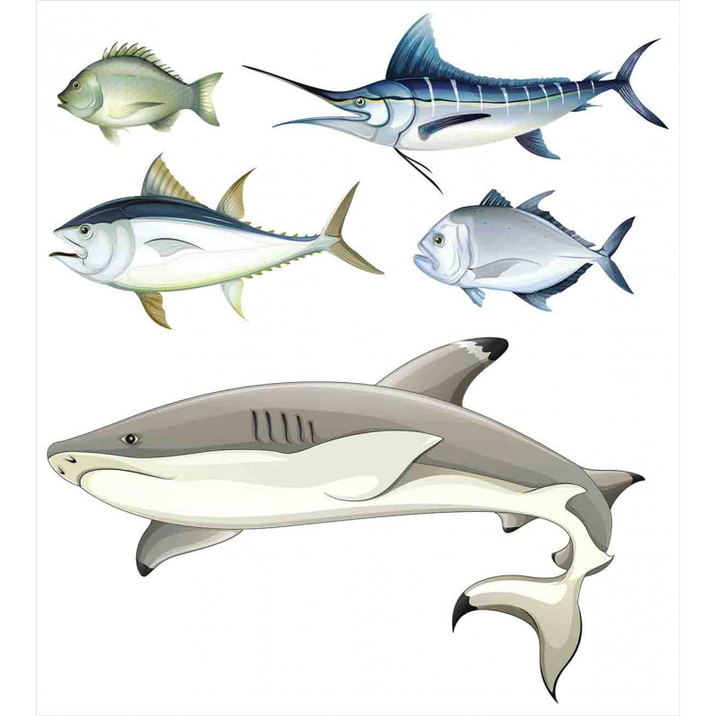 Collage of Aquatic Animal Duvet Cover Set