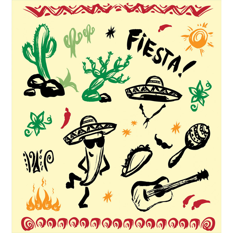 Taco Fiesta Guitar Duvet Cover Set