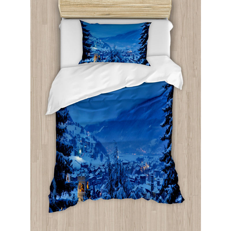 Winter Forest Trees Duvet Cover Set