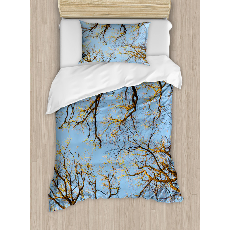 Vibrant Sky with Trees Duvet Cover Set