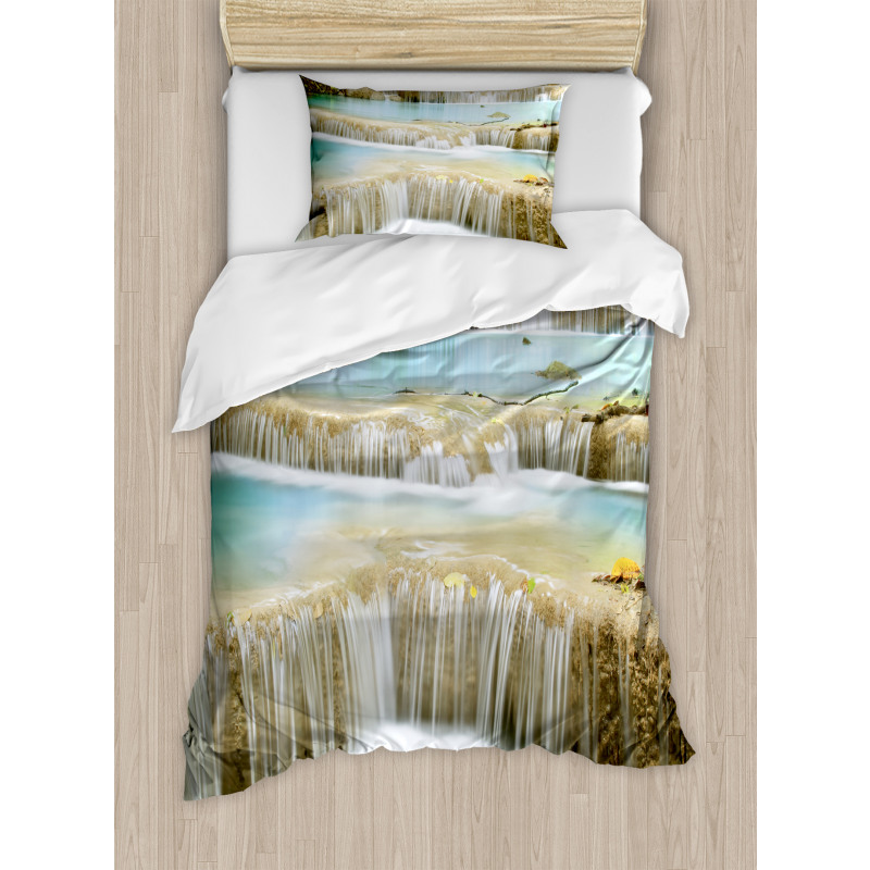Rock Stairs in Forest Duvet Cover Set