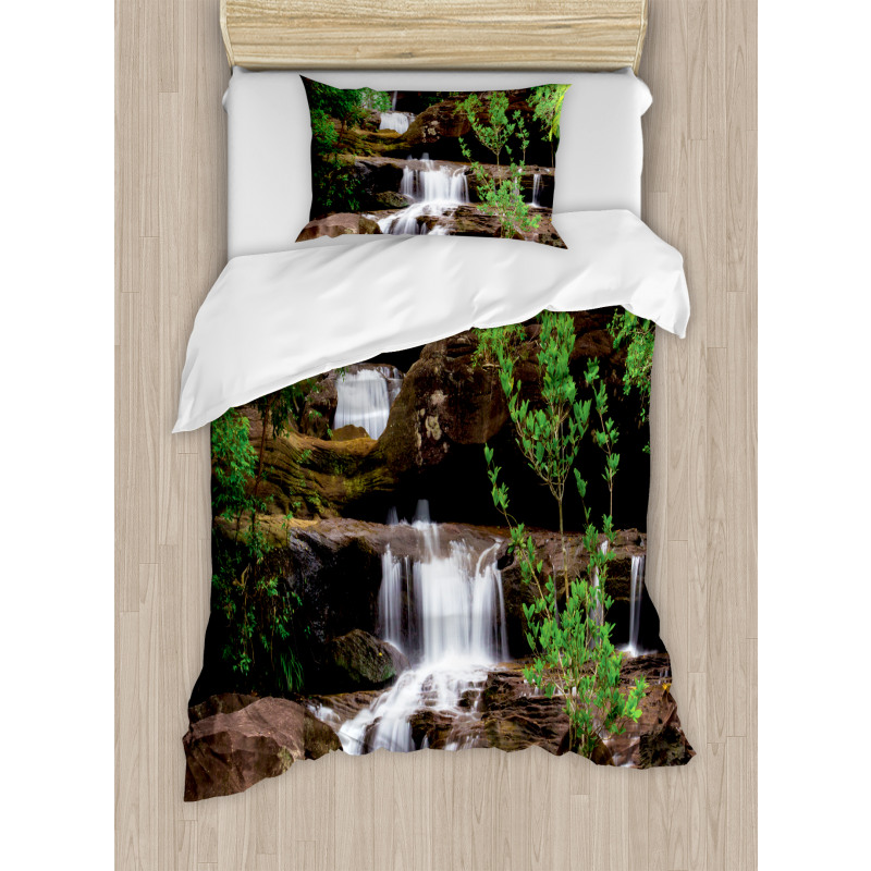 Rock Stair in Waterfall Duvet Cover Set