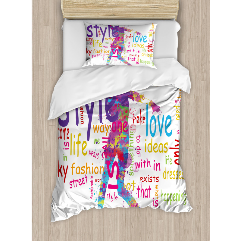 Woman Silhouette Duvet Cover Set