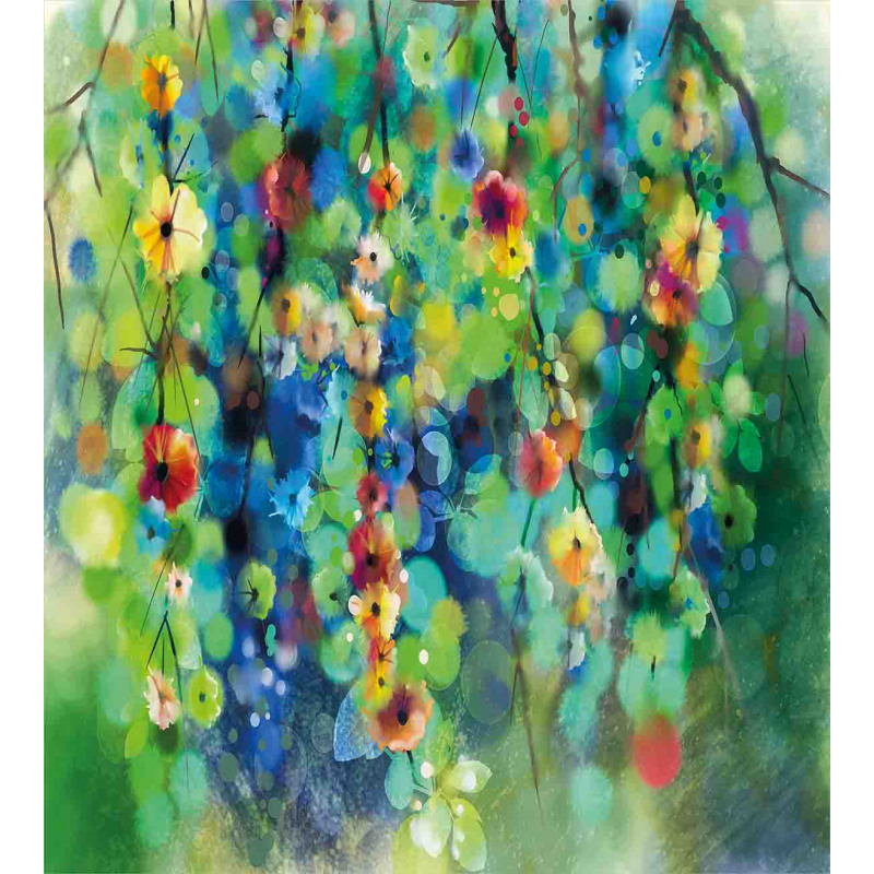 Colorful Flower on Tree Duvet Cover Set