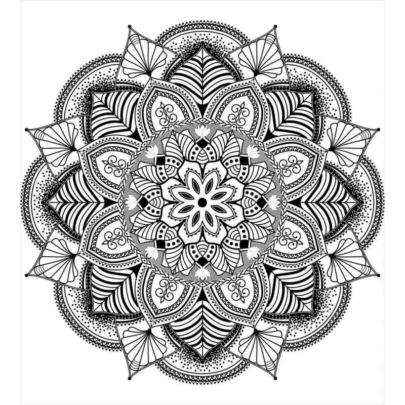 Mandala Black White Art Duvet Cover Set