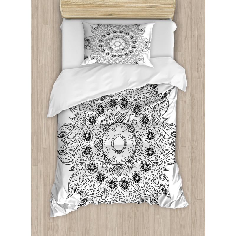 Mandala Black White Duvet Cover Set