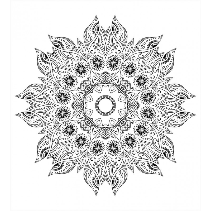 Mandala Black White Duvet Cover Set