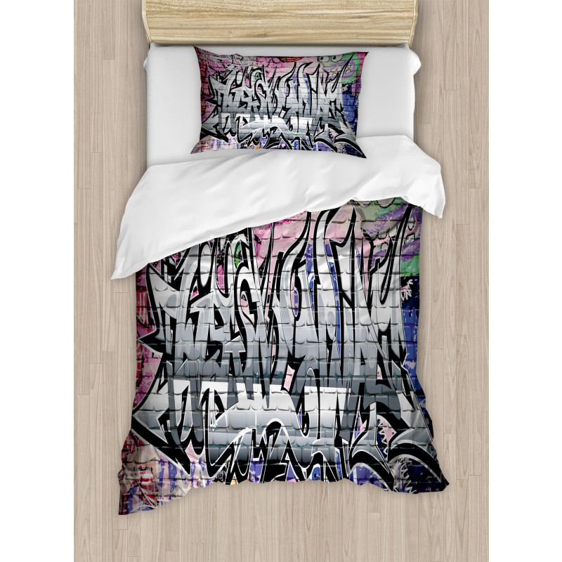 Graffiti Grunge Wall Art Duvet Cover Set