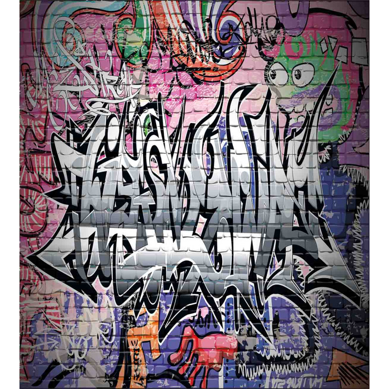 Graffiti Grunge Wall Art Duvet Cover Set