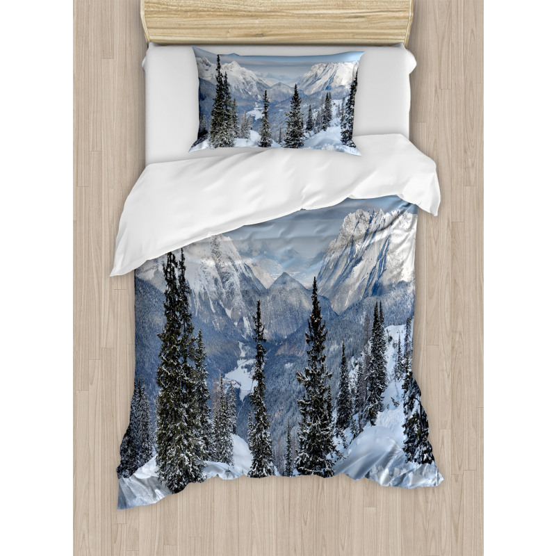 Woodland Snowy Mountain Duvet Cover Set