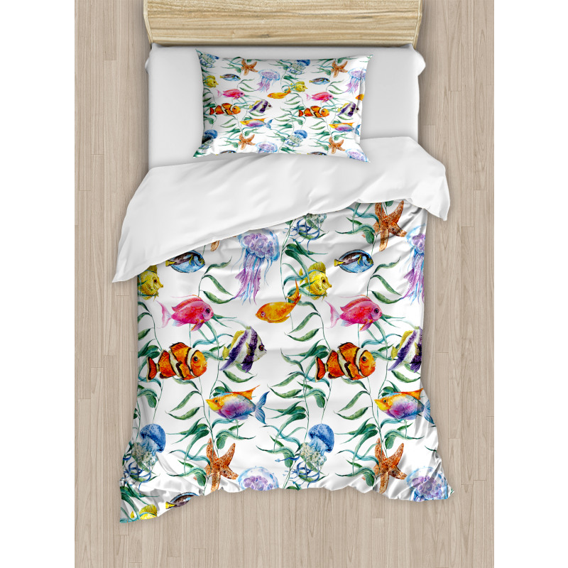 Watercolor Underwater Duvet Cover Set