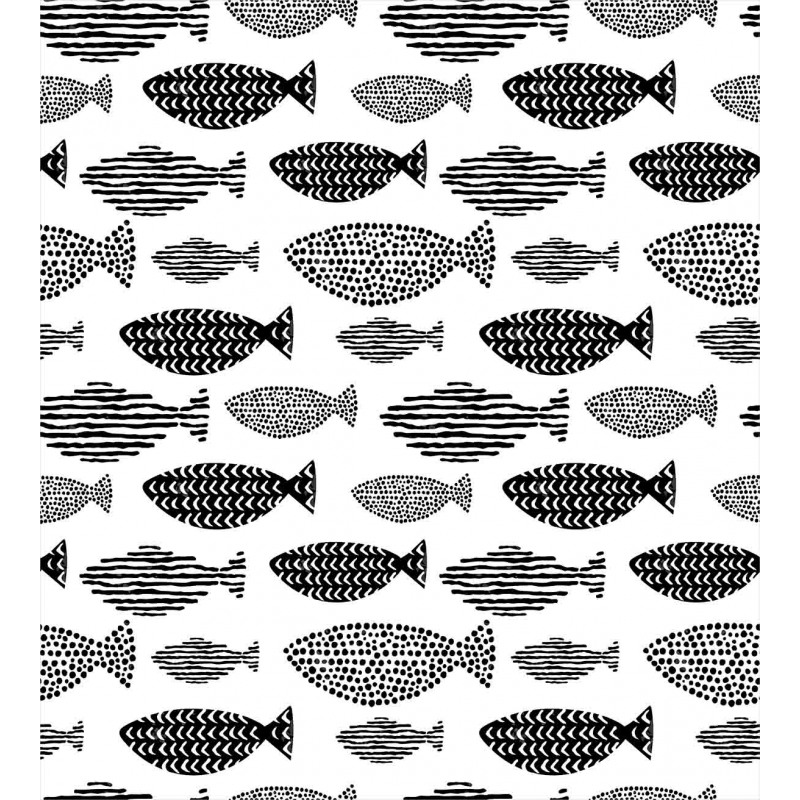 Sea Animals Black White Duvet Cover Set