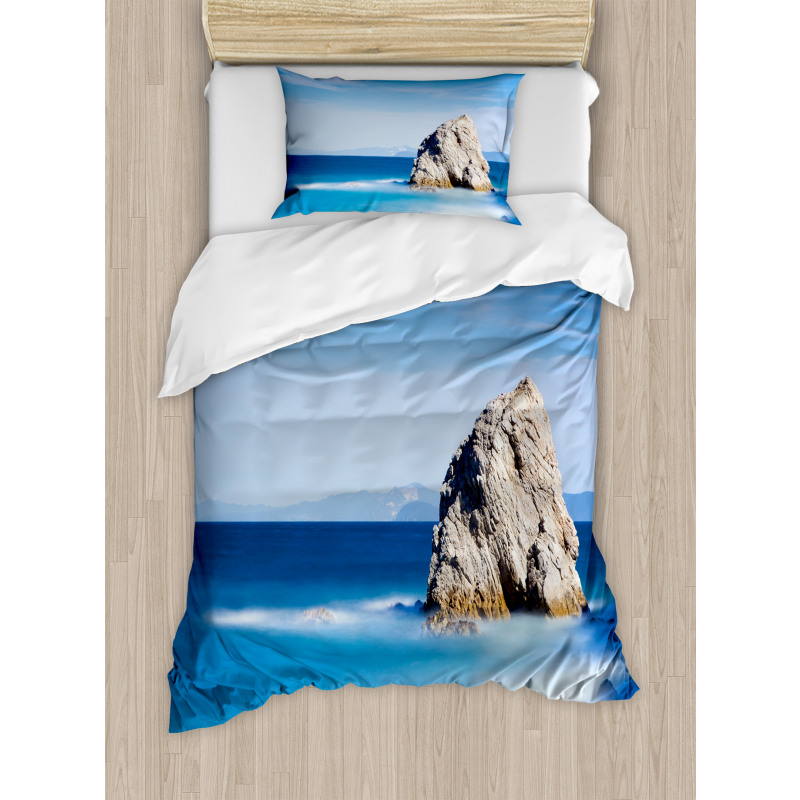 Rock in Ocean Serenity Duvet Cover Set