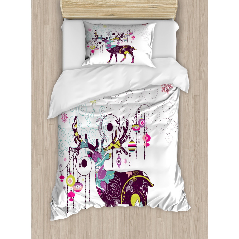 Reindeer Ornaments Duvet Cover Set