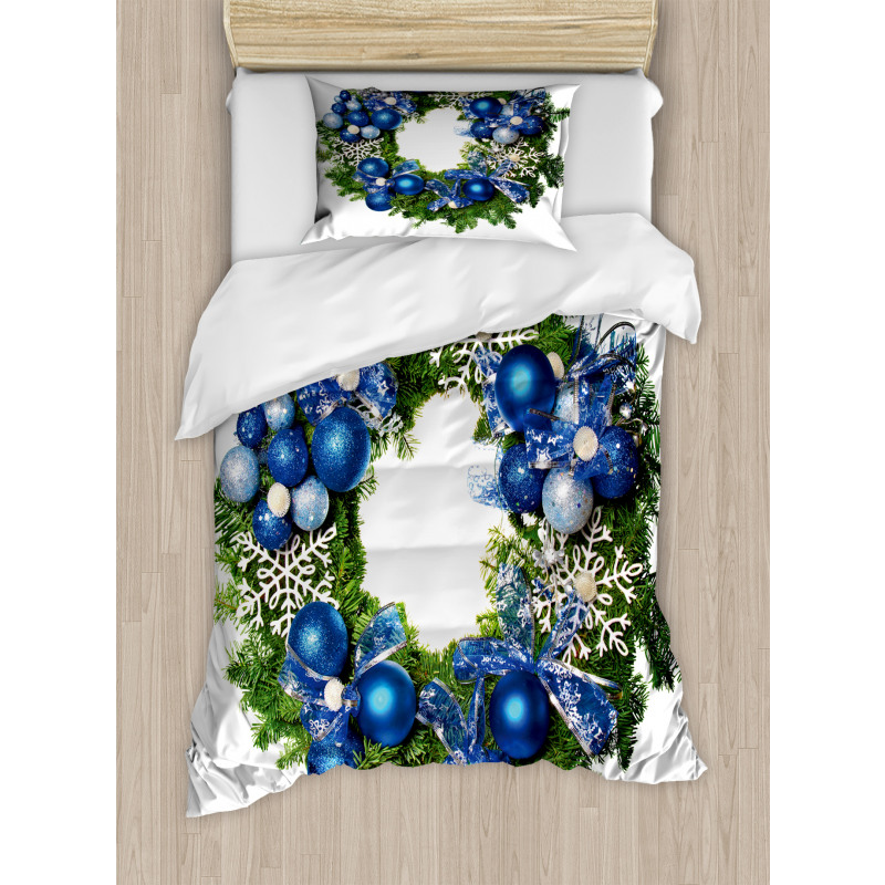 Snowflakes Wreath Ornate Duvet Cover Set