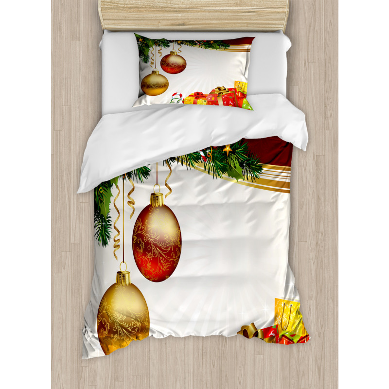 Yule Eve Balls Baubles Duvet Cover Set