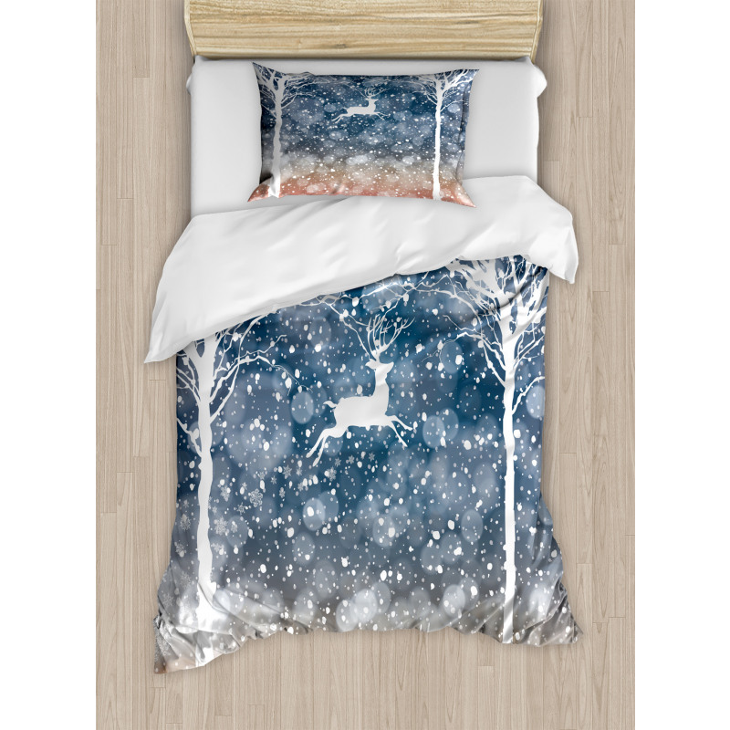 Flying Deer Ombre Snow Duvet Cover Set