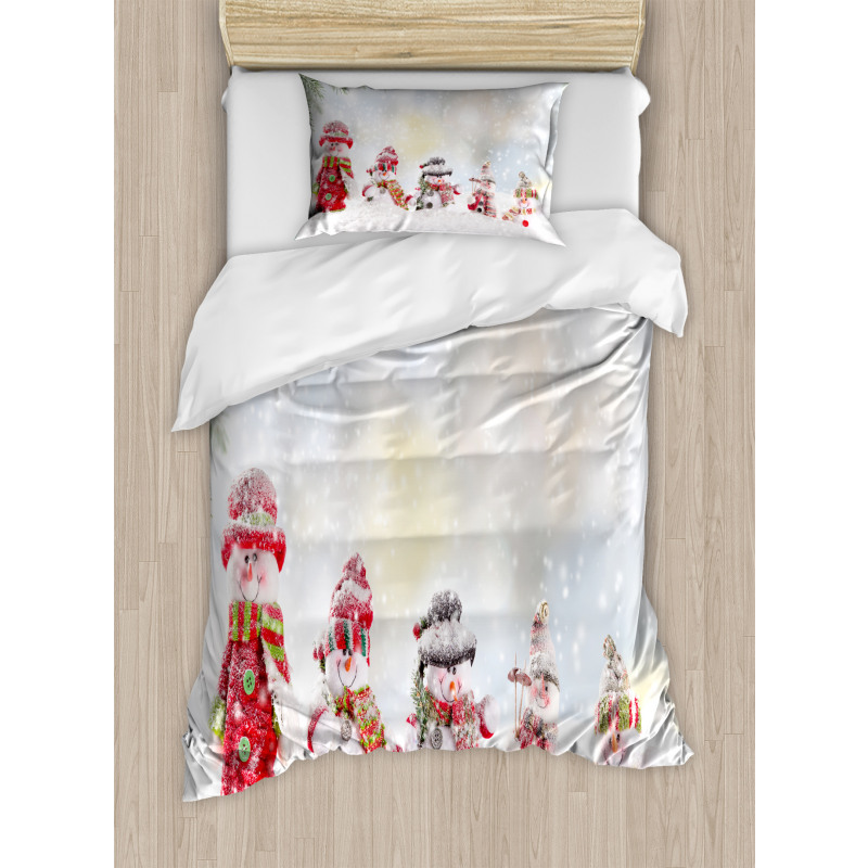 Little Snowmen in Snow Duvet Cover Set