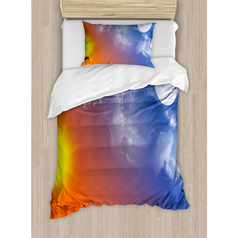 Galaxy Sun Clouds Duvet Cover Set