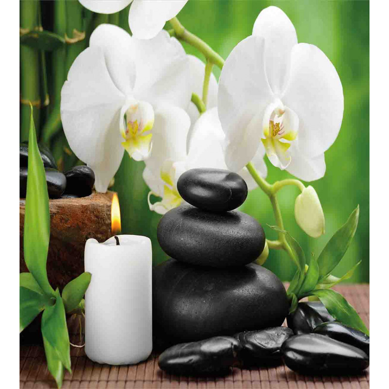 Orchids Stones Nature Duvet Cover Set