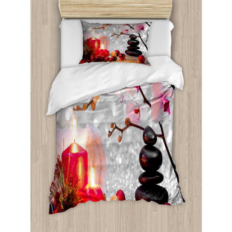 Winter Orchid Stone Duvet Cover Set