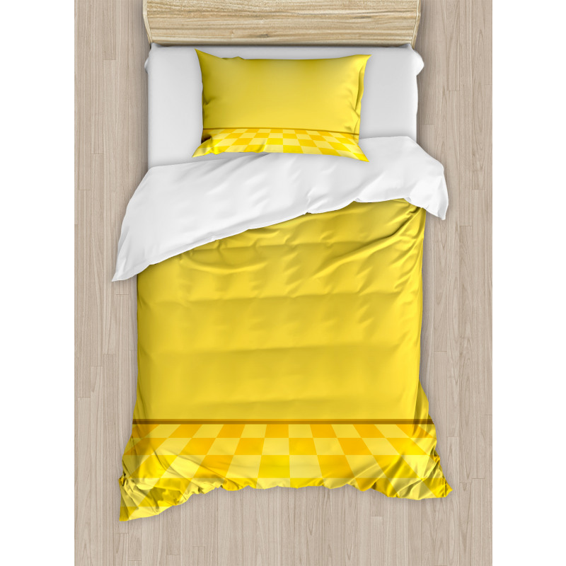 Yellow Lemon Chess Duvet Cover Set