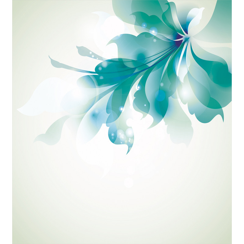 Blue Ombre Flowers Duvet Cover Set