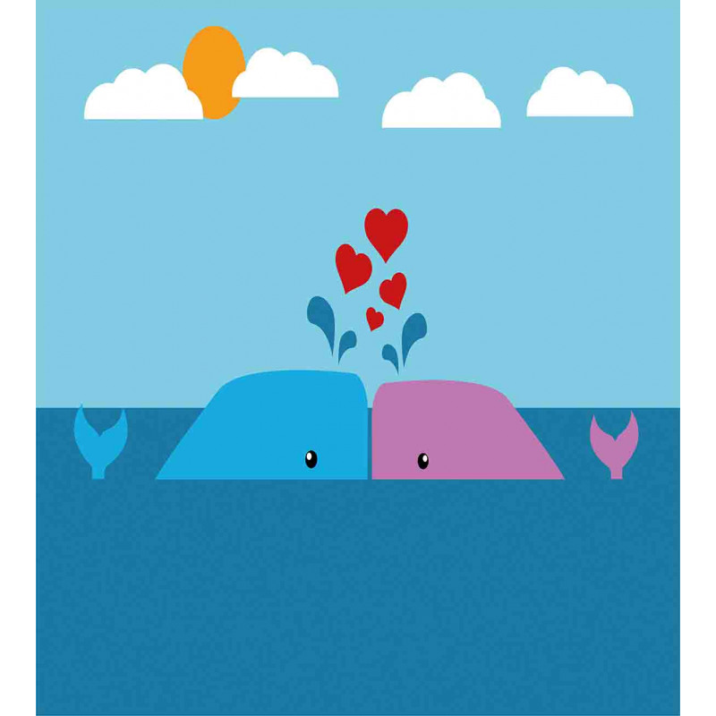 Lover Whales in Ocean Duvet Cover Set