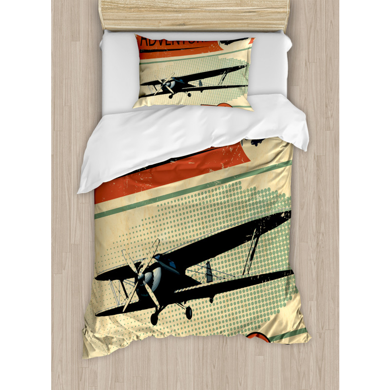 Adventure with Plane Duvet Cover Set