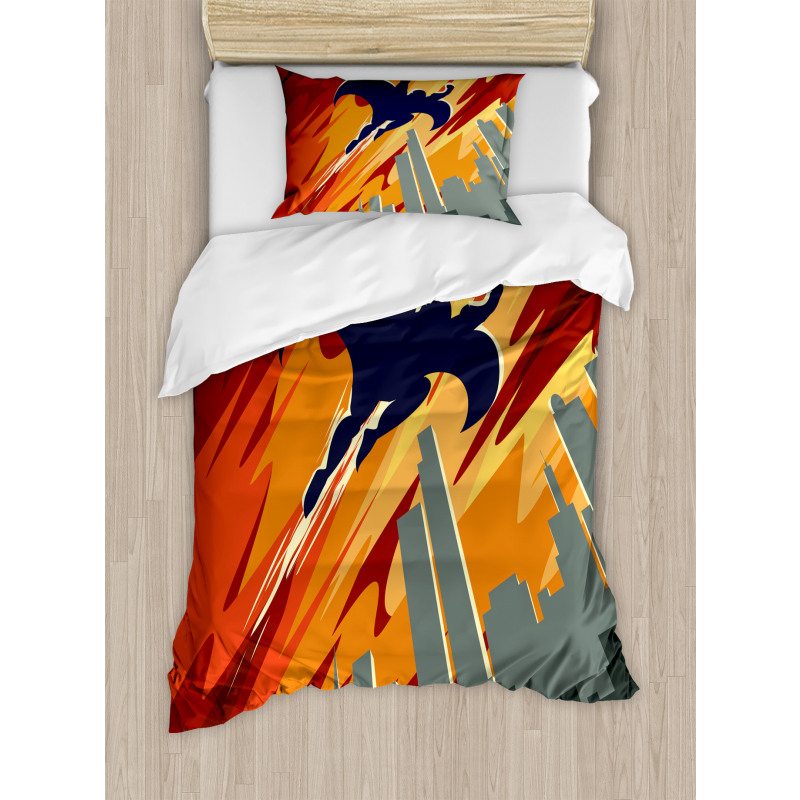 Flying Superhero Duvet Cover Set