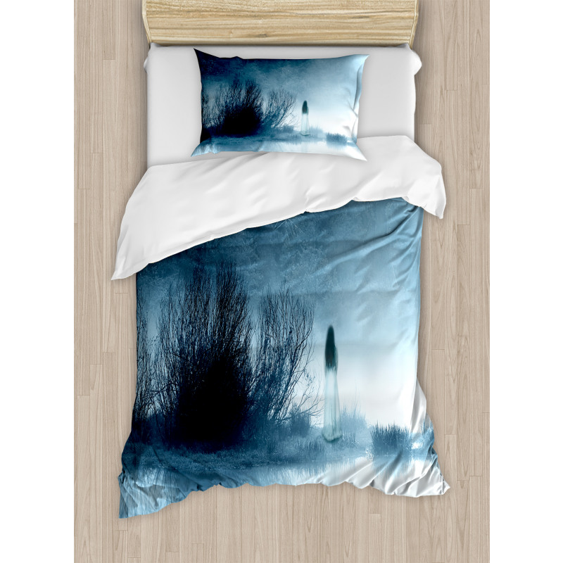 Fog Forest Night Duvet Cover Set