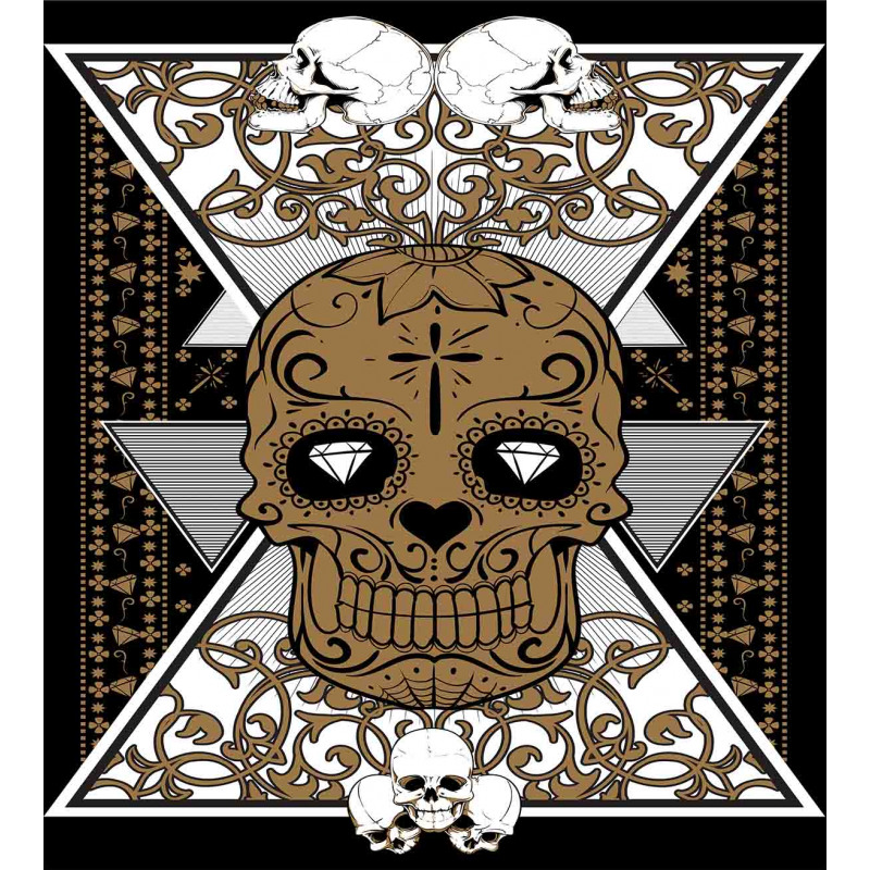 Skull and Flowers Tattoo Duvet Cover Set
