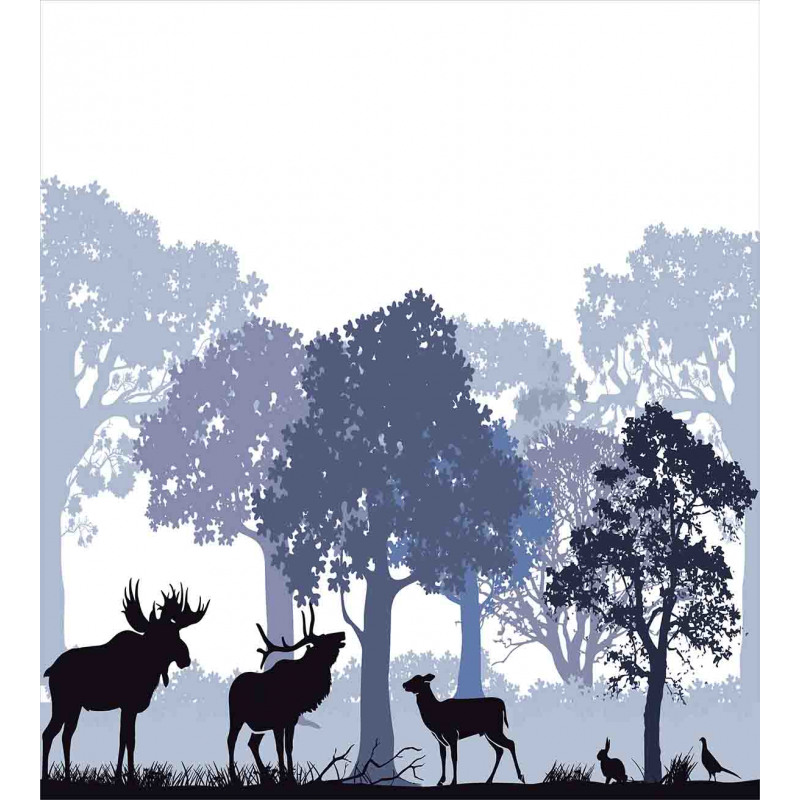 Grey Wild Forest Animals Duvet Cover Set