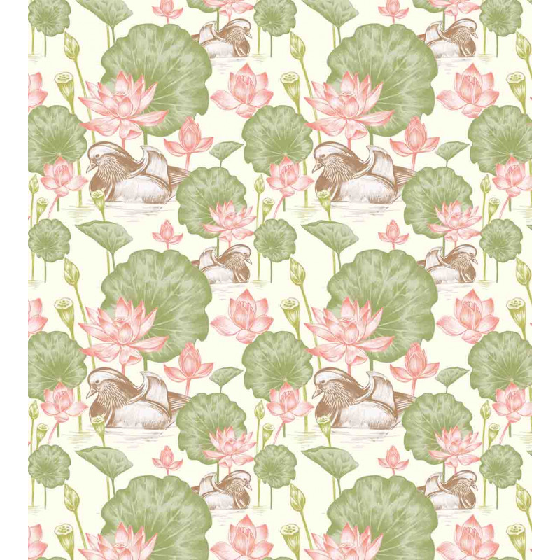 Lotus Flower Pond Lily Duvet Cover Set