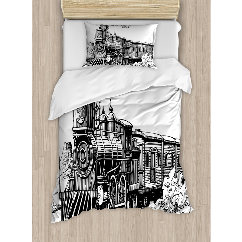 Rustic Old Train Duvet Cover Set