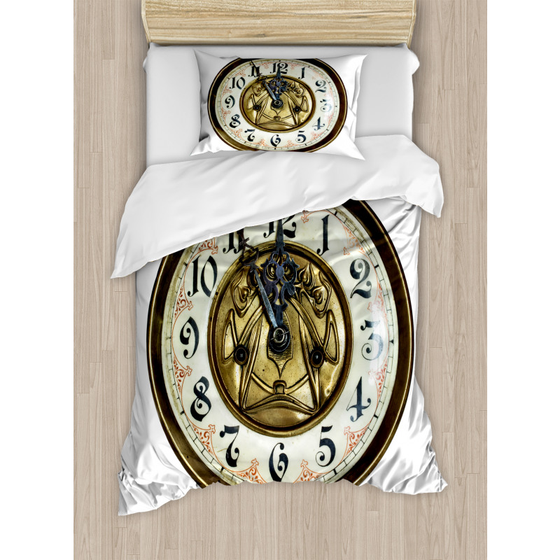 Antique Clock with Face Duvet Cover Set