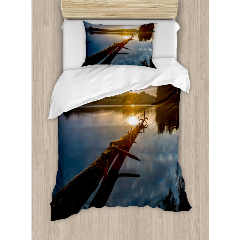 Lake in Poland Sunny Day Duvet Cover Set