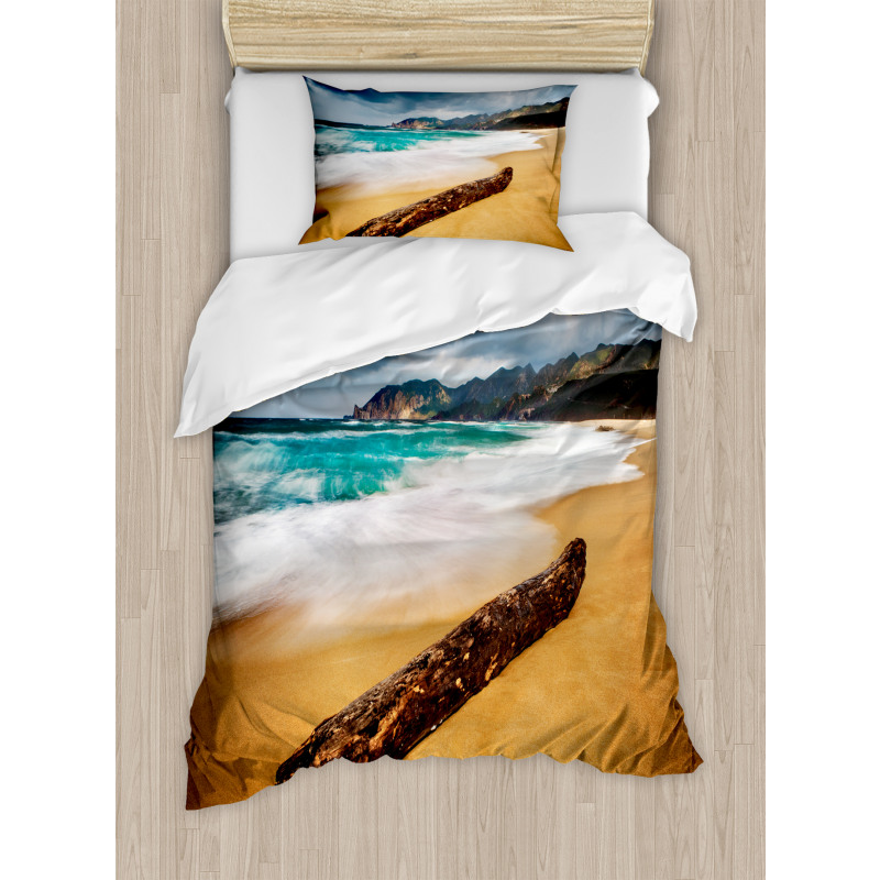 Beach with Stormy Weather Duvet Cover Set
