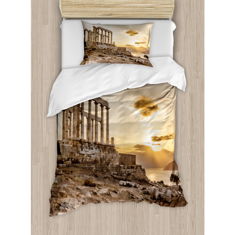 Greek Buildings Poseidon Duvet Cover Set