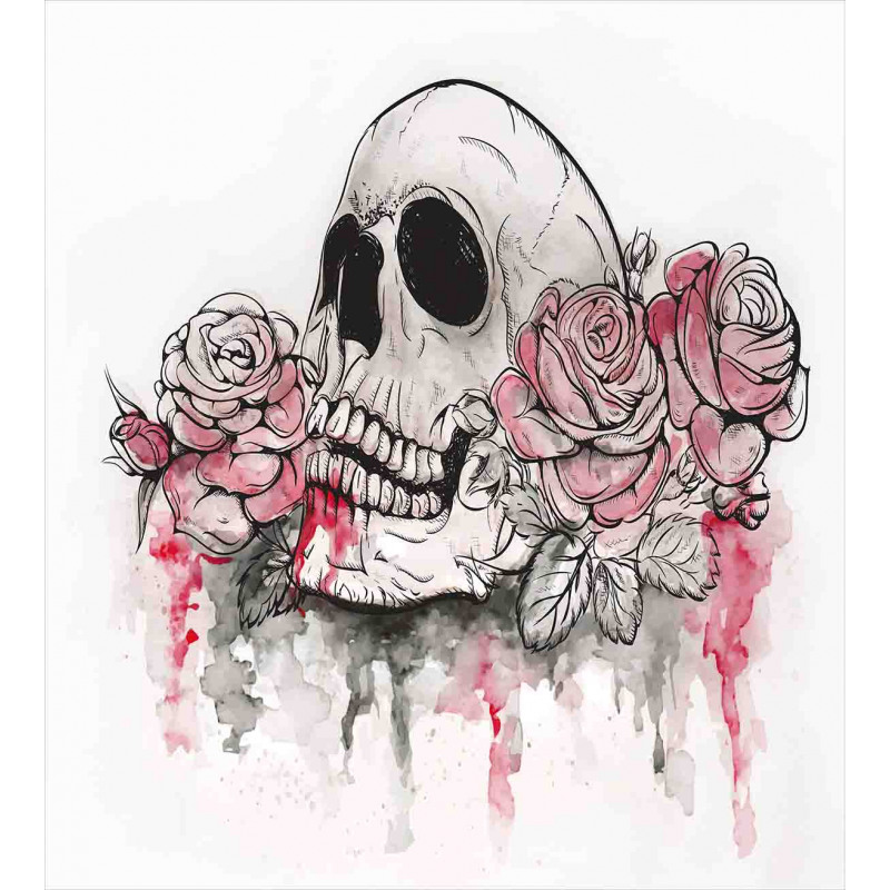 Skull Head Roses Duvet Cover Set