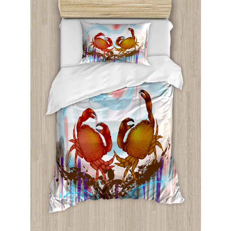 2 Crabs Dancing Sea Duvet Cover Set