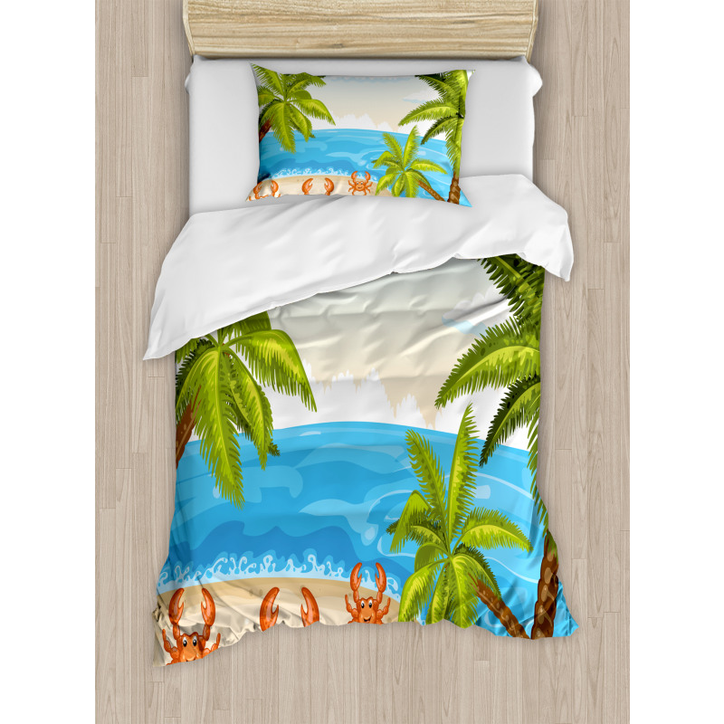 Palm Trees and Crabs Duvet Cover Set
