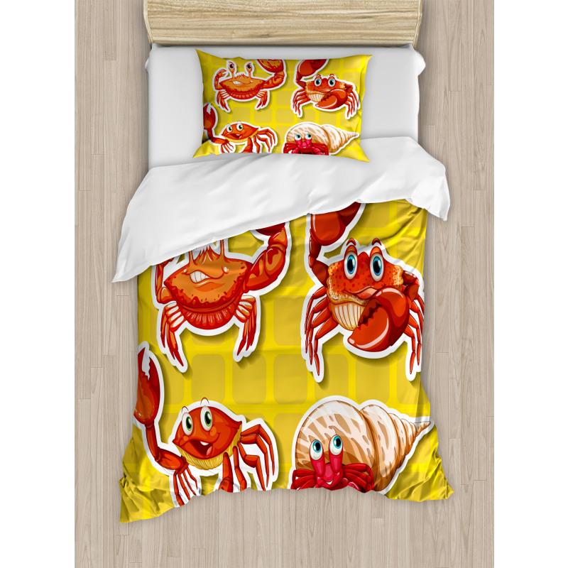 4 Different Crabs Duvet Cover Set