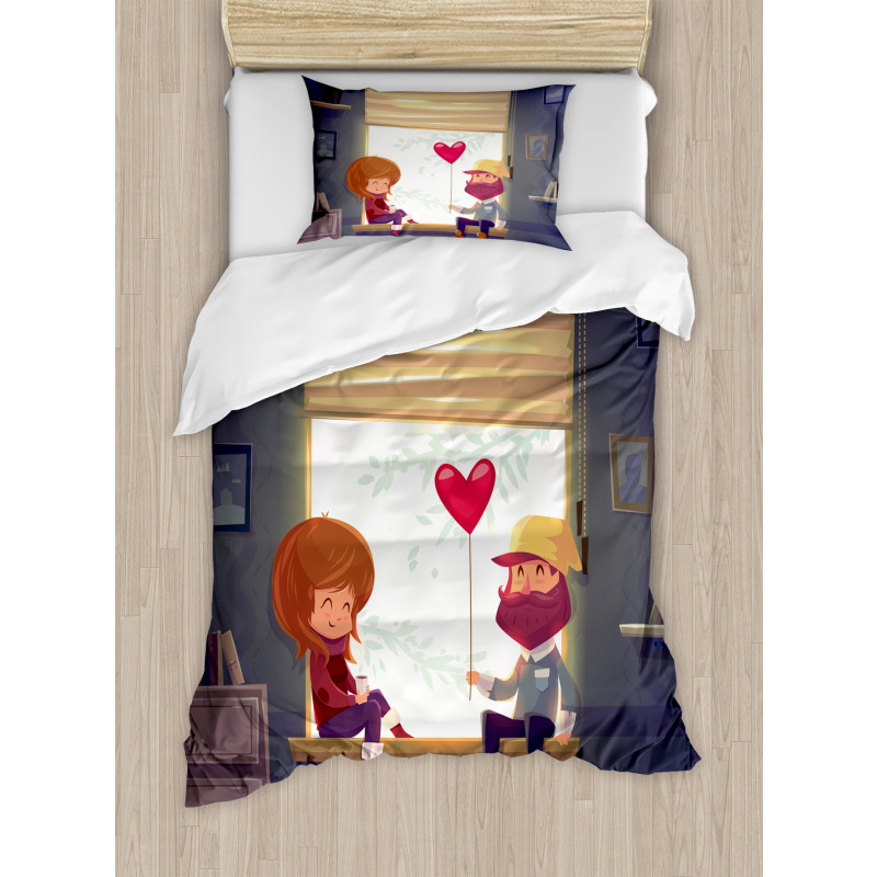 Love Romantic Couple Duvet Cover Set