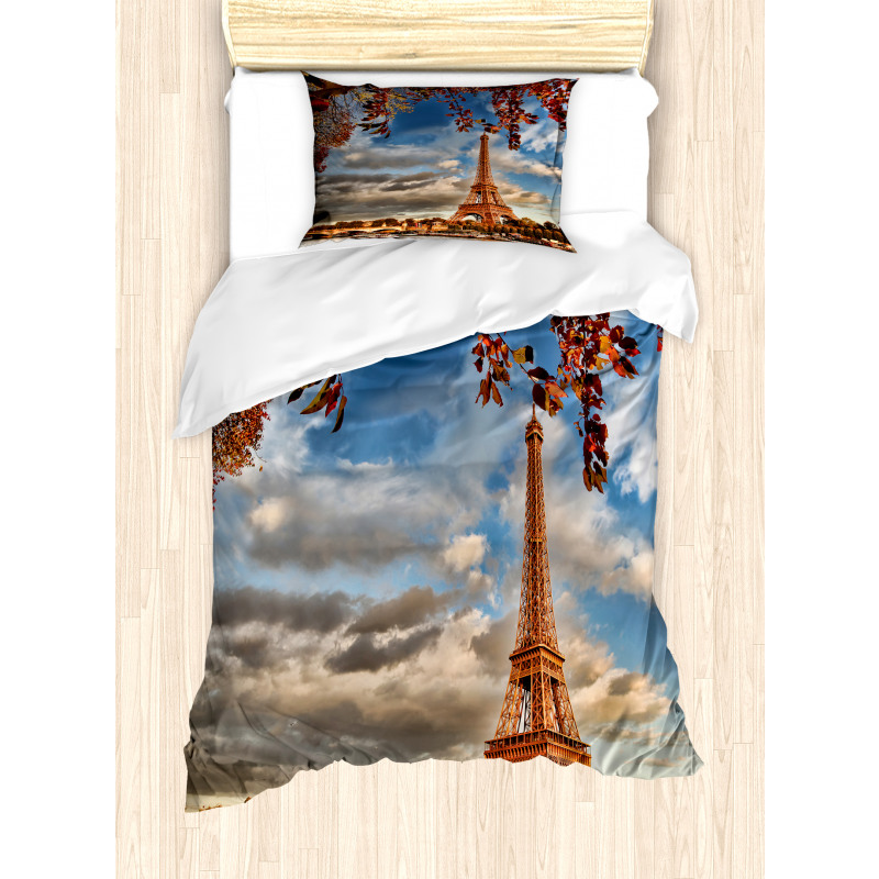 Beauty of Autumn Eiffel View Duvet Cover Set