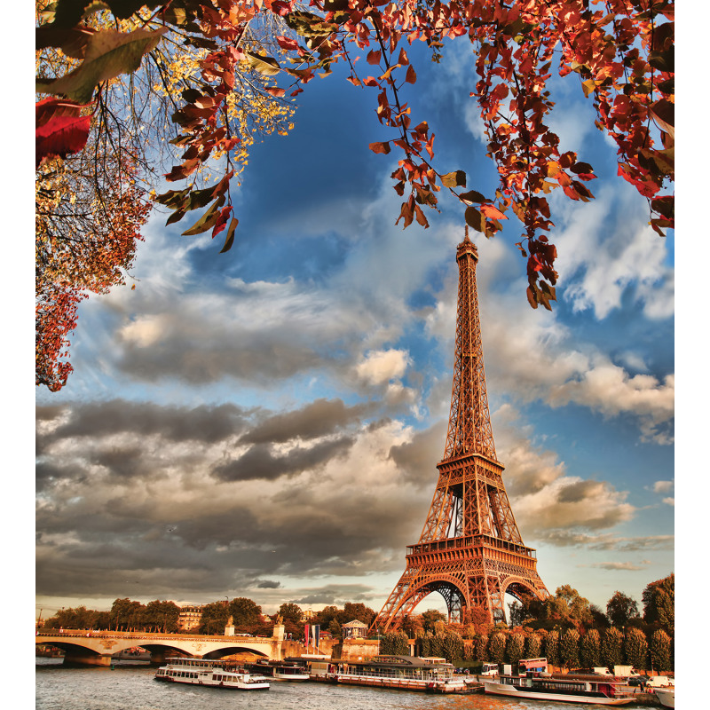 Beauty of Autumn Eiffel View Duvet Cover Set