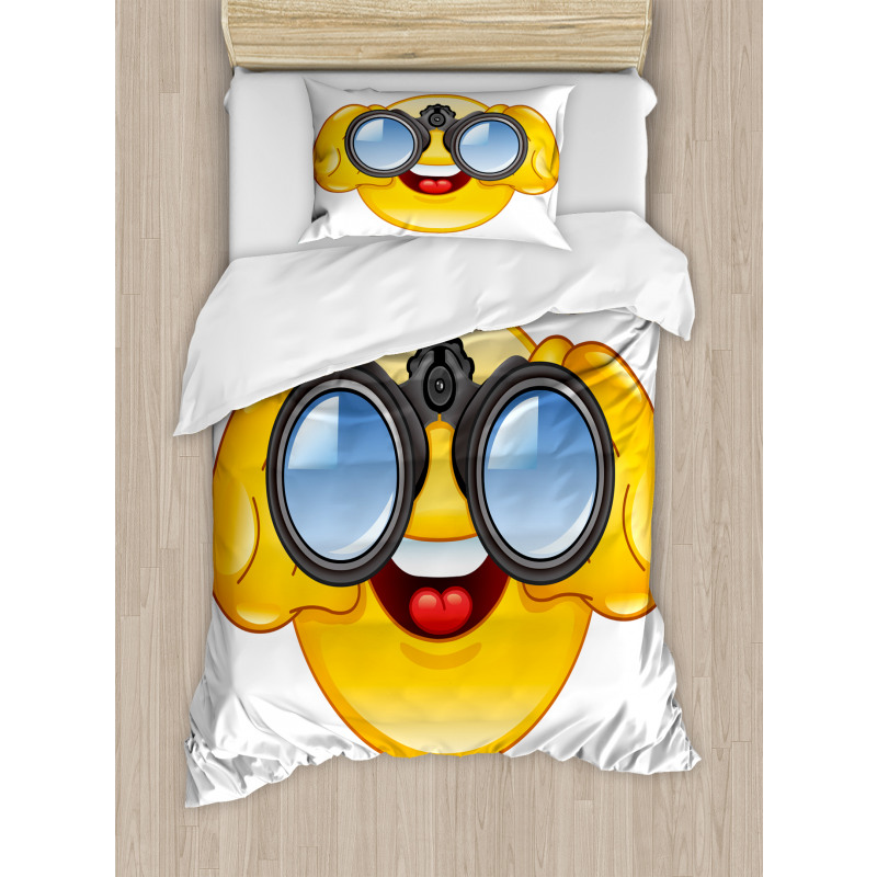 Smiley Face and Telescope Duvet Cover Set