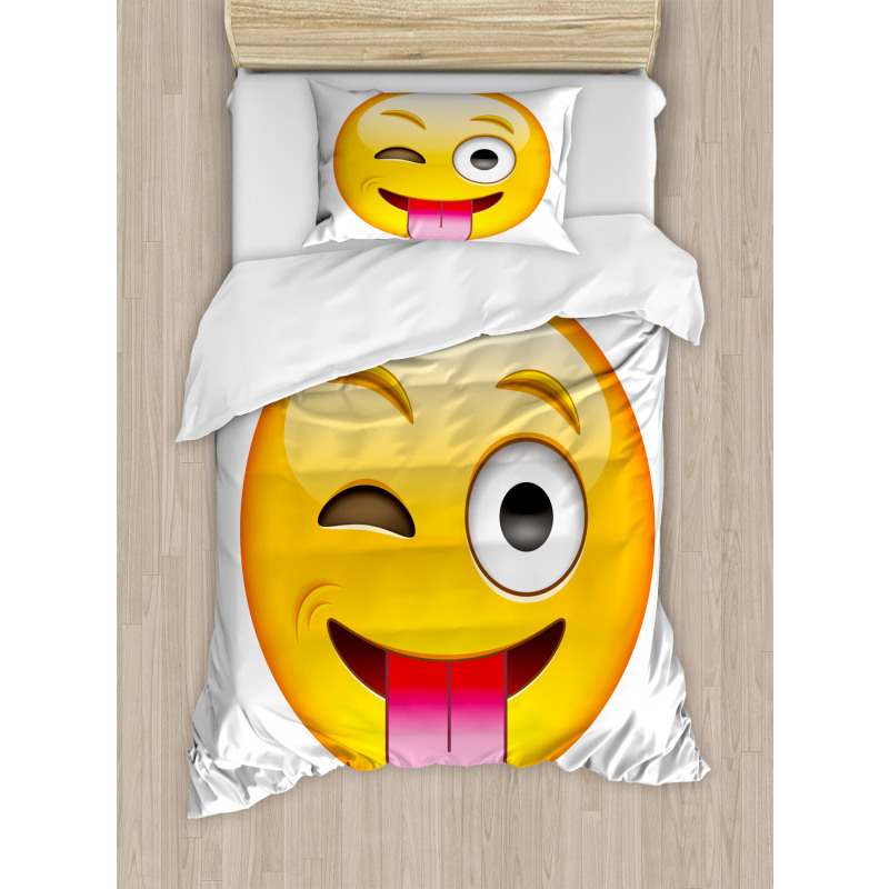 Cartoon Romantic Smiley Duvet Cover Set